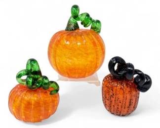 43 Setof3HandBlownGlassPumpkinsNorthwestGlassPumpkinPatches