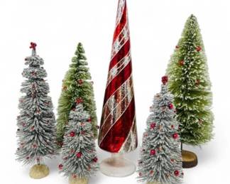 70 MolbaksBlownGlassTree5BottleBrushTreeSet