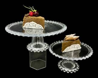 31 VintageImperialStyleBeadedGlassCakeStandswFauxCakeSlices