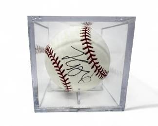16 RalIbaezSignedBaseballinDisplayCase