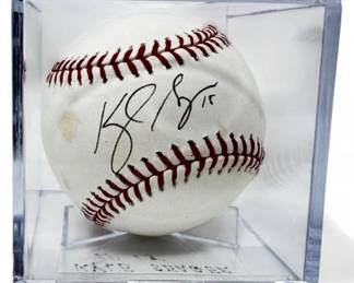 130 KyleSeagerSignedBaseballinDisplayCase