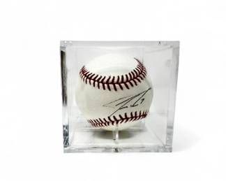 33 JeremyReed7SignedBaseballinDisplayCase