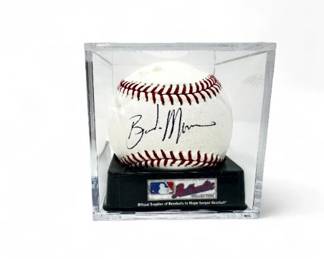 82 BrandonMorrowSignedBaseballinDisplayCase