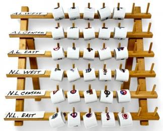 22 MLBMiniCeramicMugCollectiononWoodenStand