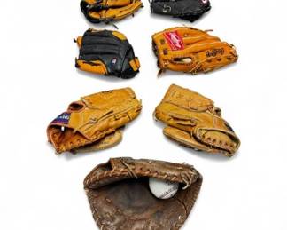 105 BaseballGloveLotRawlingsWilsonSpaldingNike