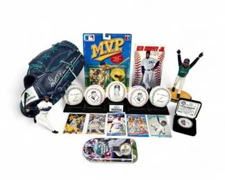 40 KenGriffeyJrCollectibleLotGlovesBallsCardsMemorabilia