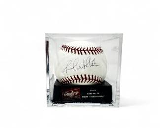 88 JarrodWashburnSignedBaseballinDisplayCase
