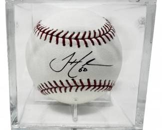 118 JohnHuberSignedBaseballinDisplayCase
