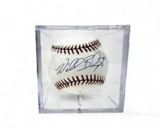25 WillieBloomquistSignedBaseballinDisplayCase