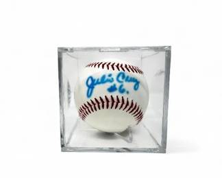 72 JulioCruzSignedBaseballinDisplayCase