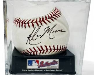 128 AdamMooreSignedBaseballinDisplayCase
