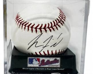 123 JoshFieldsSignedBaseballinDisplayCase