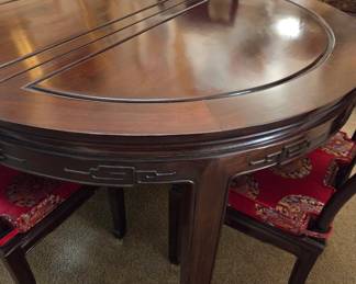 Dining Table (with Additional Leaf) and Four Chairs