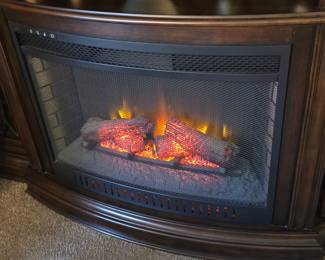 Media Console with Electric Fireplace