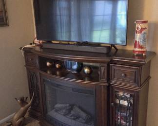 Media Console with Electric Fireplace
