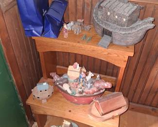 a collection of folk art pieces depicting Noah's Ark