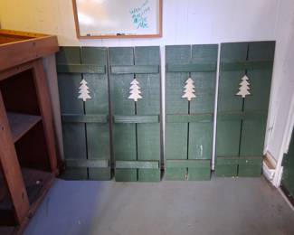 Green wood shutters