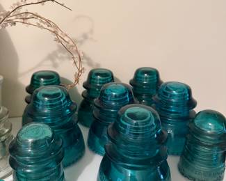 blue electrical insulators