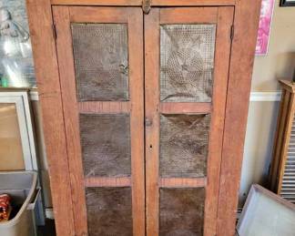 Early 12 tin piesafe in pine