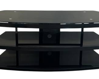 Black Glass Metal TV Stand