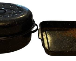 Vintage Enamelware Roaster Pan