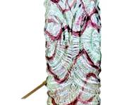 Czechia MCM Brutalist art vase, tall, heavy glass mixed colors. 