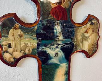 Wall Hanging Acrylic  Christ Cross Clock.