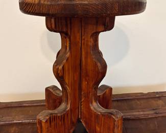 Vintage Handmade Wood Plant Stand/Pedestal.