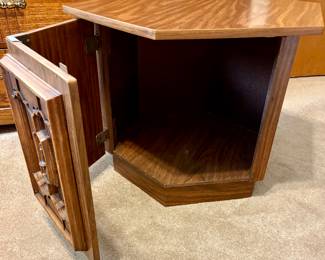 Vintage Mid Century Hexagon End Table.