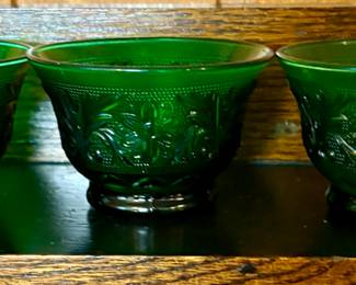Anchor Hocking Emerald Green Custard Bowls.