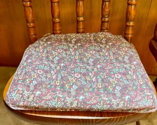 Vintage Oak Wood Swivel Bar Stools Rustic Country Colonial.