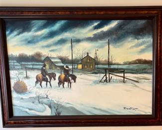 Framed Western Art.