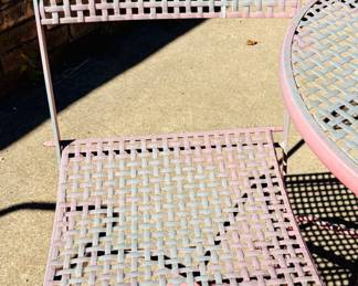 Vintage Coca Cola Iron Bistro Table and Chairs.