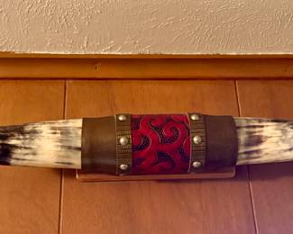 Vintage Mounted Steer Horns. 28"