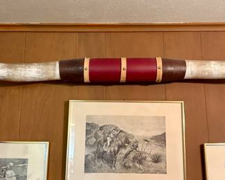 Vintage Mounted Texas Longhorns. 70".