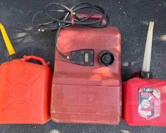 BoatMarine Out Board Portable Gas fuel Tank Can and Two Others