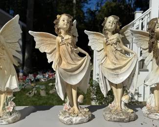4 Whimsical Fairy Garden Statues