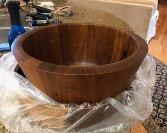 Nissen large Danish Modern staved bowl 
