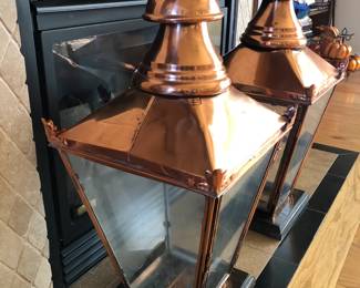 Victorian  19th c Copper Street Lanterns 3ft tall  from London