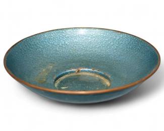 Floralart Blue Enameled Copper Flower Bowl
