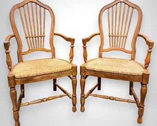 French Provincial Style Wheat Back Armchair