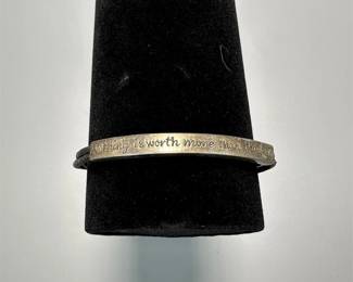 1990s Baroni Designs Inspirational Sterling Silver Bracelet