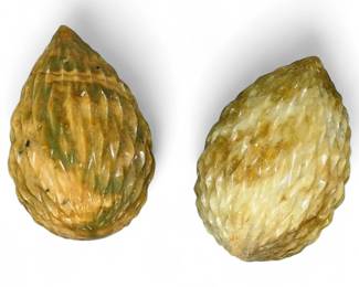 Set Of Two Chinese Carved Jade Exotic Fruits