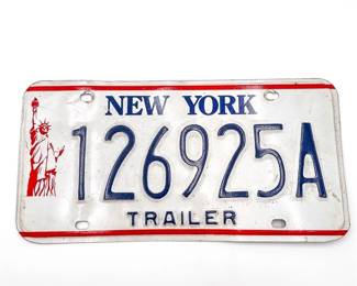 1990s New York State Trailer License Plate