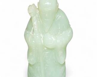 Chinese Carved Green Jade Figurine