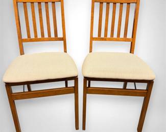 Pair of Stakmore Folding Wooden Chairs