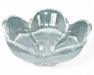 Orrefors Lars Hellsten Lotus Petal Crystal Decorative Bowl