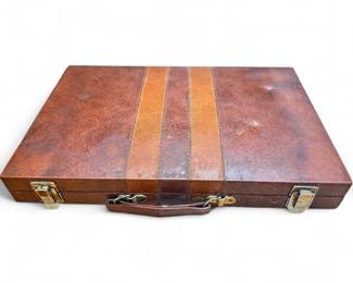 Vintage Backgammon Set by Cardinal with Leatherette Case