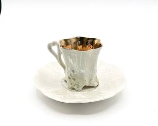 Victorian-Style Mustache Cup and Saucer