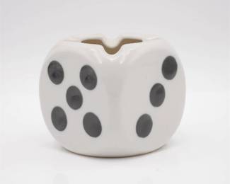 Ceramic Dice Ashtray, Made in Japan